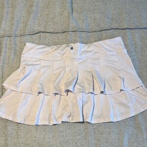 Women's White Ruffled Skirt